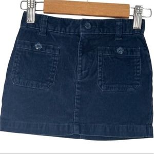 3T Toddler Girls' Corduroy Skirt EUC LIKE NEW Navy Blue Flower Buttons